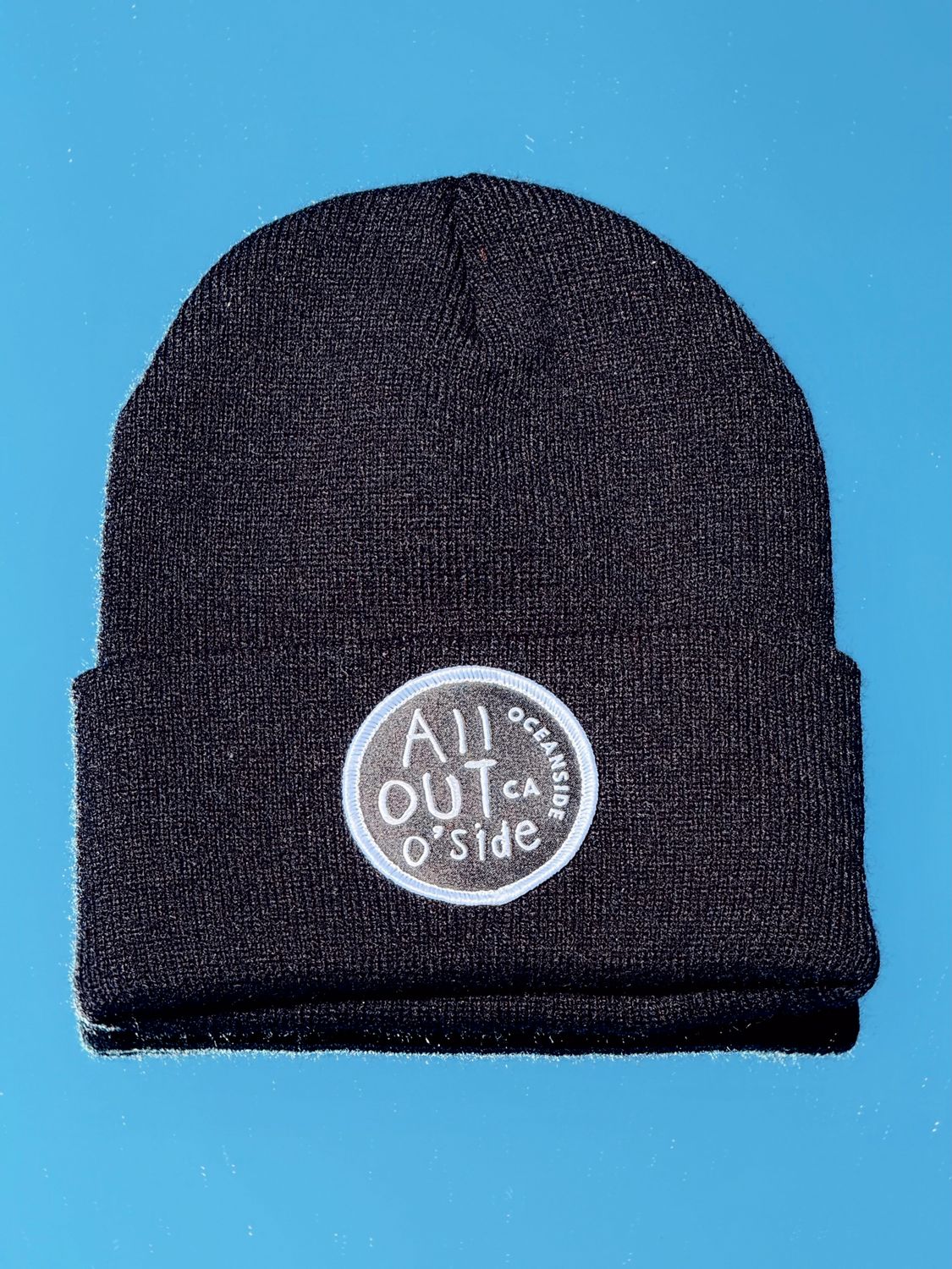 Black Beanie with Black Patch